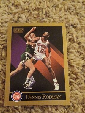 Vintage NBA Basketball Card - Gold Border - Red & White Jersey